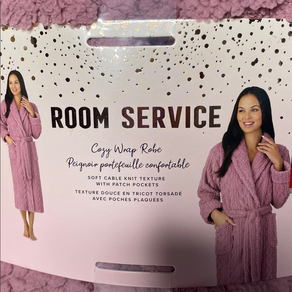Room Service Cozy Pink Wrap Robe - Picture 2 of 6